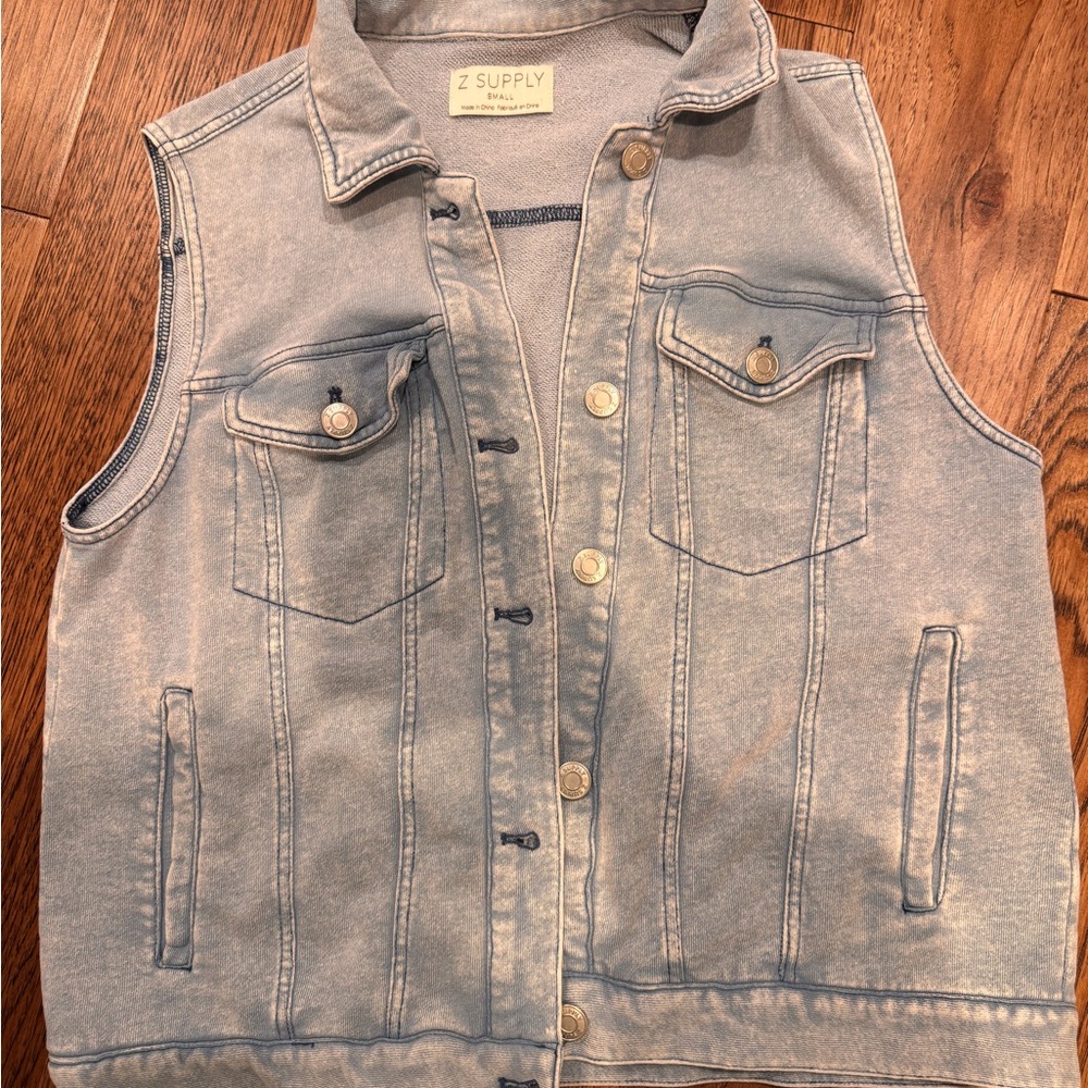 Z Supply Sky Blue Denim Vest - Picture 2 of 6
